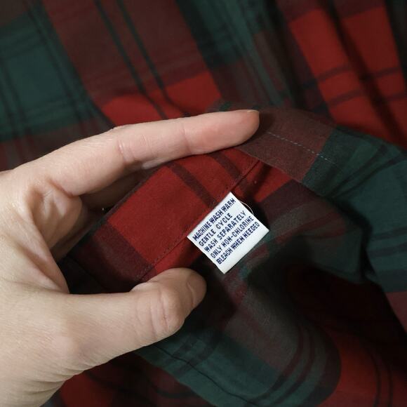 Vintage Arrow Tartan Plaid Red Green Navy Long Sleeve Button Down Shirt Lot L - Picture 7 of 8